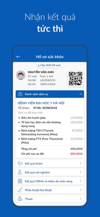 Nhận kết quả trực tuyến