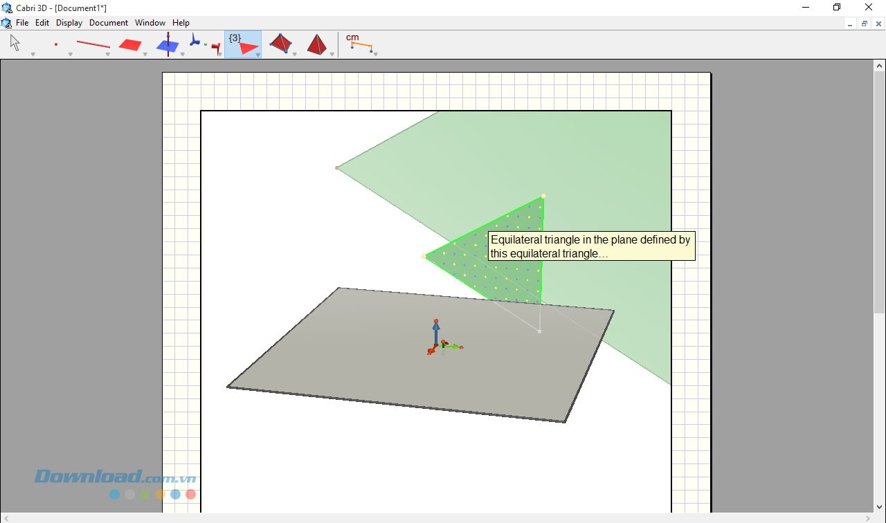 Giao diện phần mềm học toán Cabri 3D