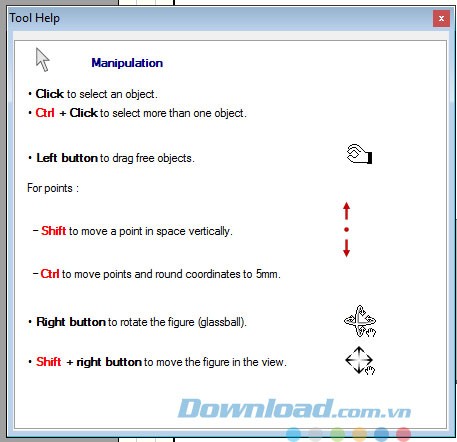 Tool Help giúp hỗ trợ các thao tác