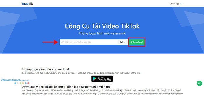 TOP các trang web tải video TikTok không logo | Tải TikTok không watermark