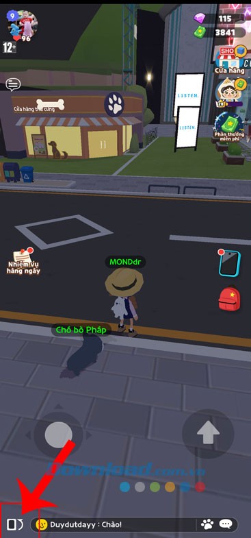 Ấn vào biểu tượng xoay màn hình