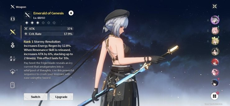 Vũ khí cho Sanhua trong Wuthering Waves