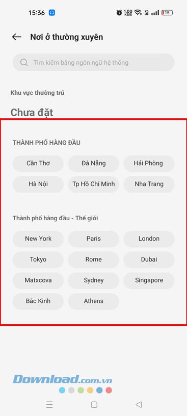 Lựa chọn địa điểm