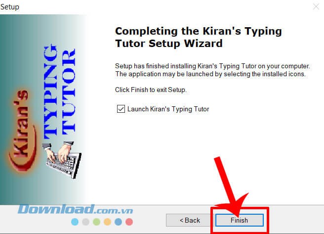 Click chuột vào nút Finish