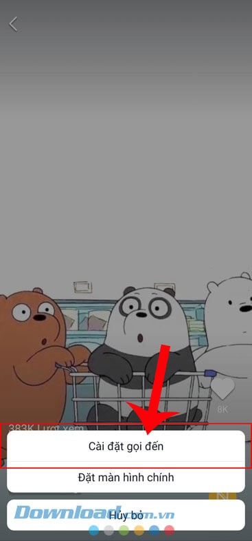 Nhấn vào mục Cuộc gọi đến