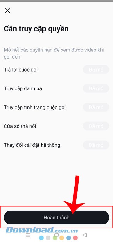 Ấn vào nút Hoàn thành
