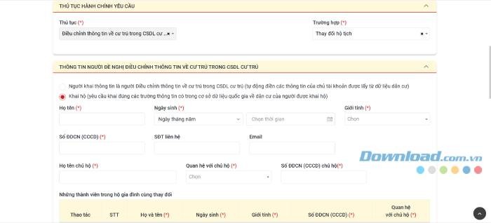 cap nhat tinh trang hon nhan tren cong dich vu cong 4*547864