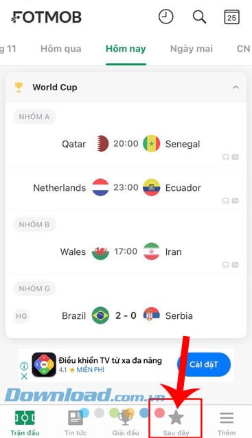 Cập nhật tỷ số World Cup 2022 trực tiếp trên iPhone