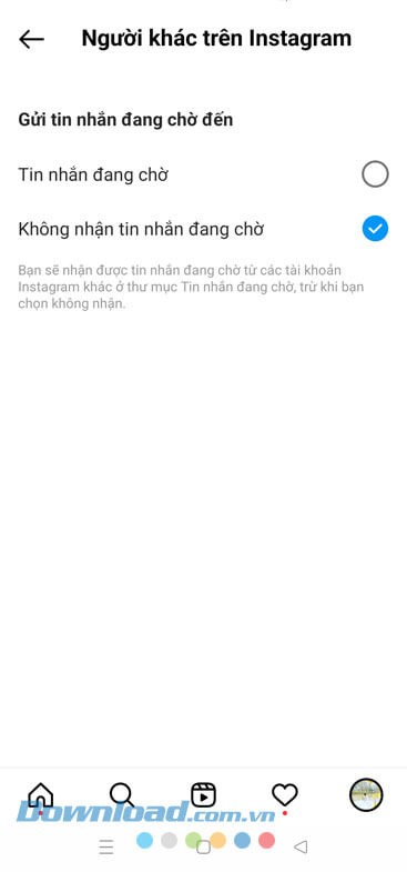 Đã chặn tin nhắn từ người lạ