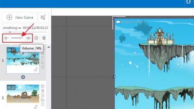 Điều chỉnh âm lượng to nhỏ tùy ý trong video hoạt hình Animiz