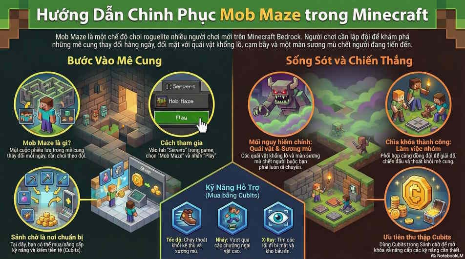 Chinh phục mob Mê cung trong Minecraft