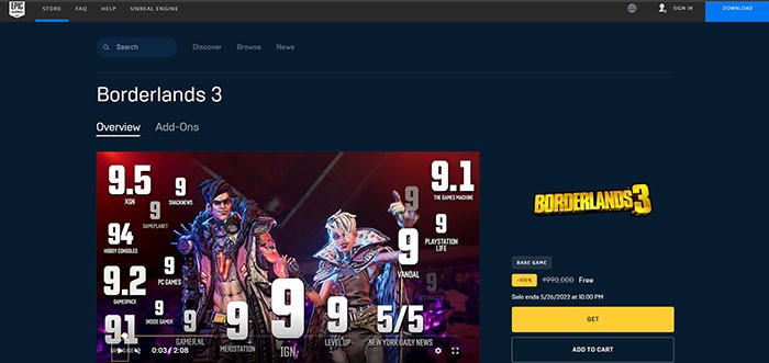 Borderlands 3 Miễn Phí: Nhận Ngay Trên Epic Games Store!