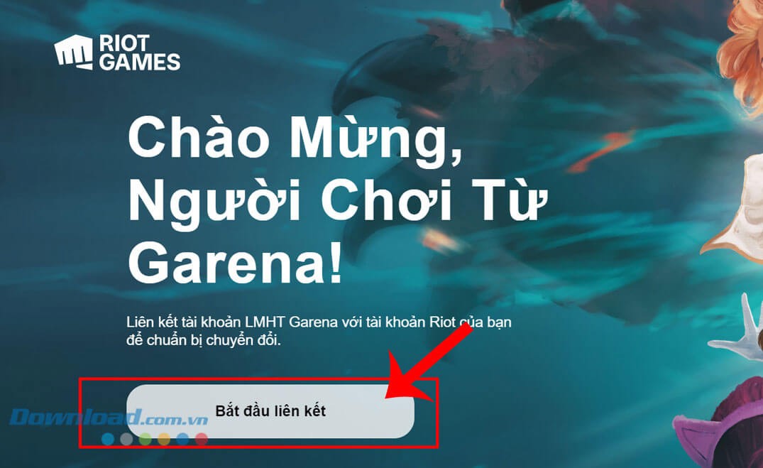 Nhấn vào nút Bắt đầu liên kết