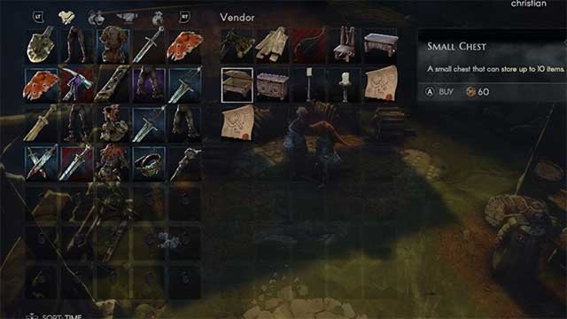 Small Chest cho phép bạn lưu trữ tối đa 10 vật phẩm