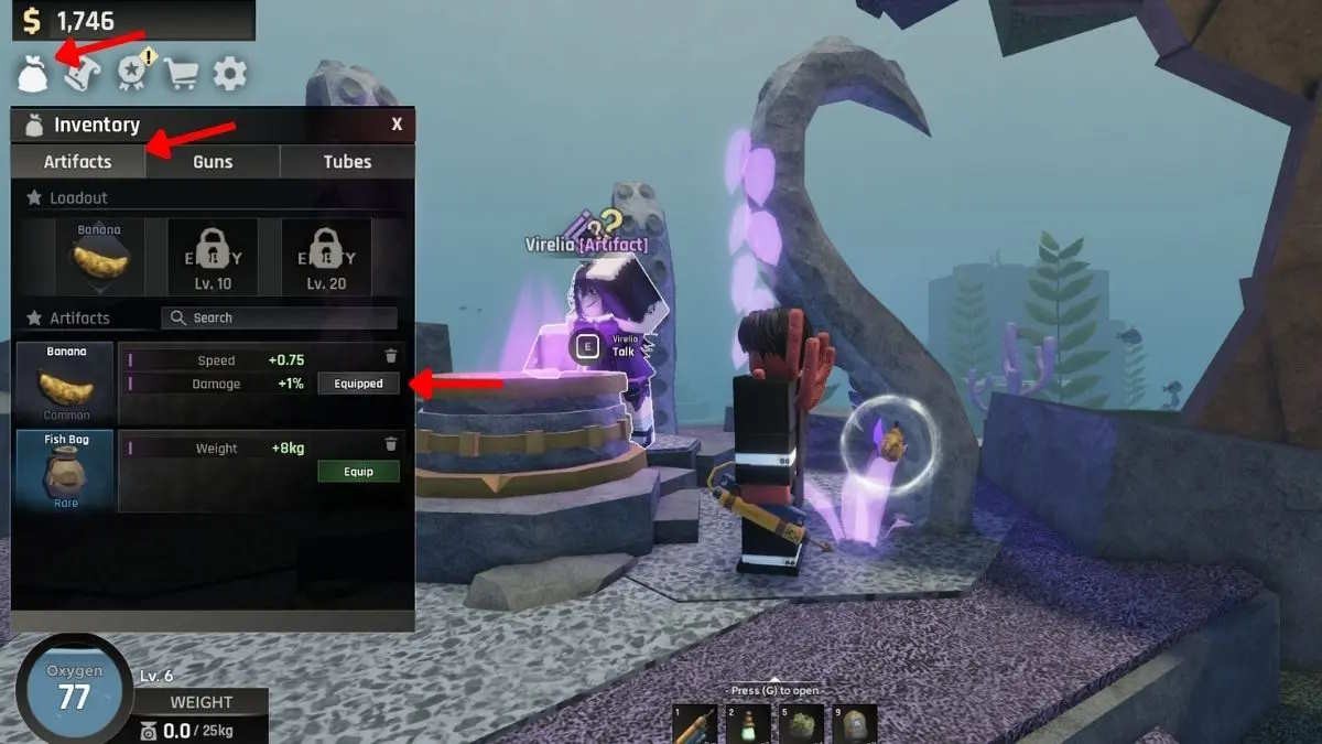 Kho đồ trong game Abyss