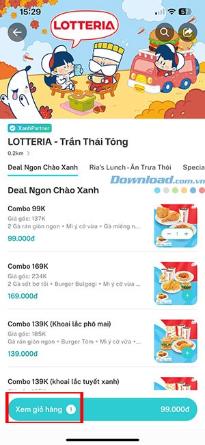 dat giao do an Xanh SM Ngon 6*523700