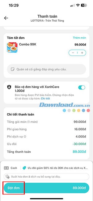 dat giao do an Xanh SM Ngon 10*523693