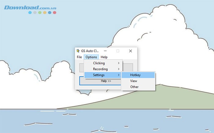 Thao tác thay đổi hotkey trong GS Auto Clicker