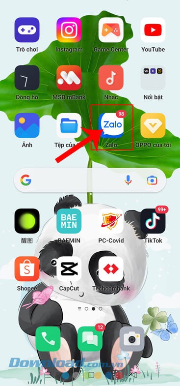 Mở ứng dụng Zalo trên điện thoại lên