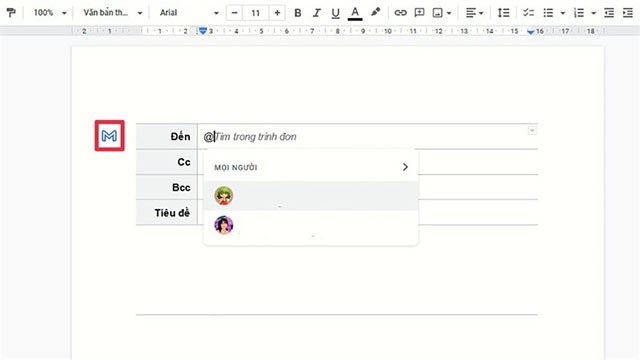Nhấn vào biểu tượng chữ M