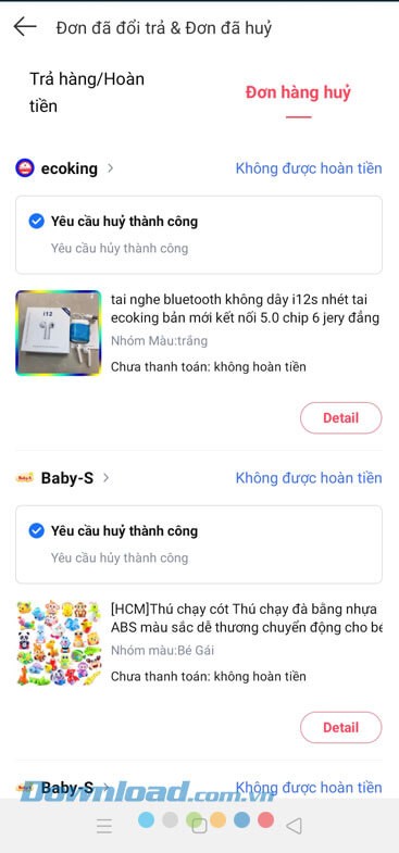 Đơn hàng đã được hủy