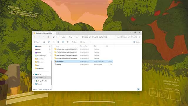 Truy cập thư mục Temp để khôi phục đoạn phim bị mất