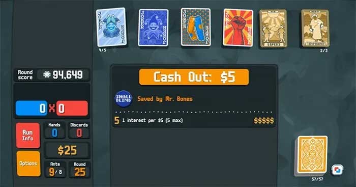 Tiền Cash) là yếu tố quan trọng nhất trong game Balatro.
