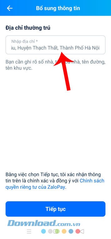 Điền địa chỉ thường trú