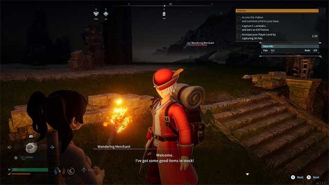 Bán vật phẩm cho thương gia lang thang