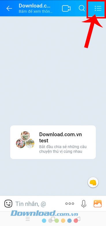 Chạm vào biểu tượng ba dấu gạch ngang