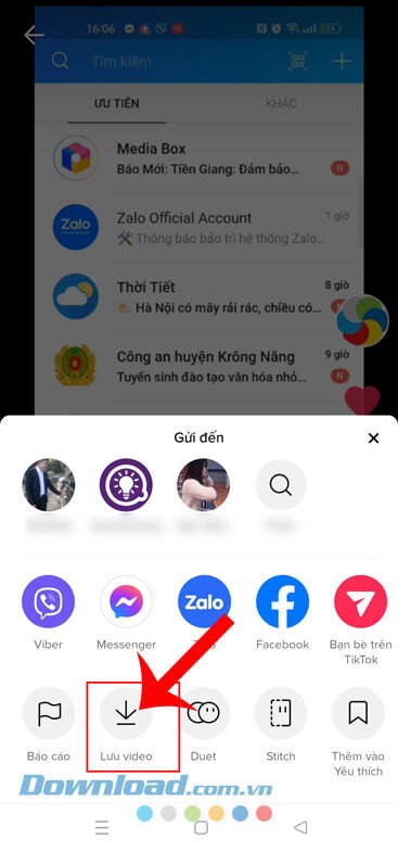 Nhấn vào nút Lưu video
