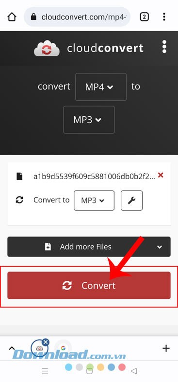 Ấn vào nút Convert