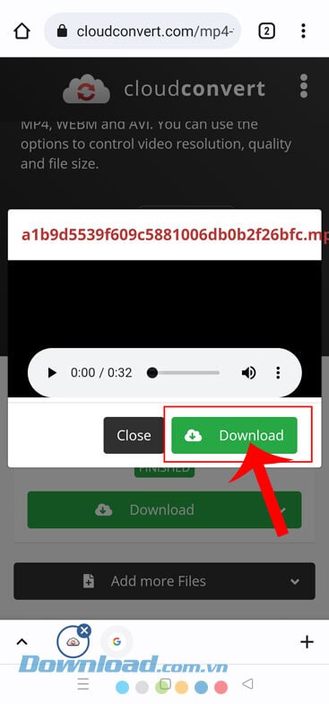 Nhấn vào nút Download