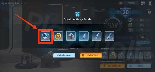 Nhận Activity Fund