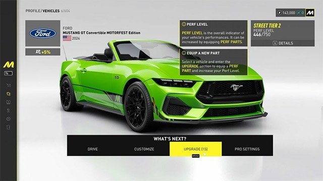 Các bước nâng cấp xe đua trong The Crew Motorfest game