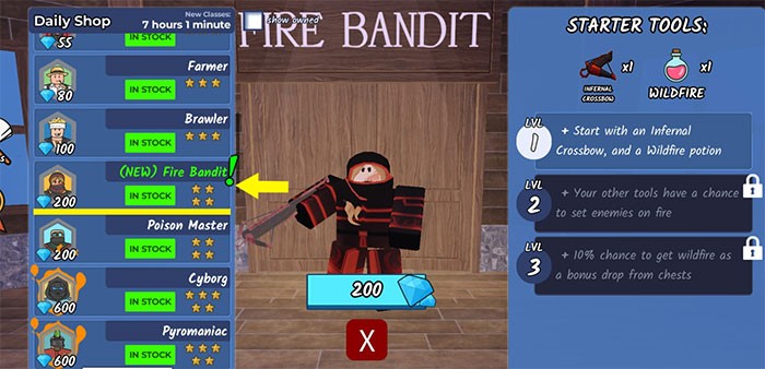 Cách Nhận Fire Bandit Trong 99 Nights in The Forest