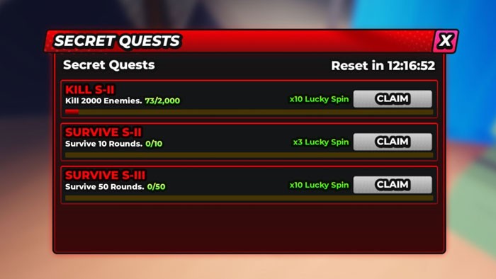 Hoàn thành nhiệm vụ bí mật để nhận Lucky Spin