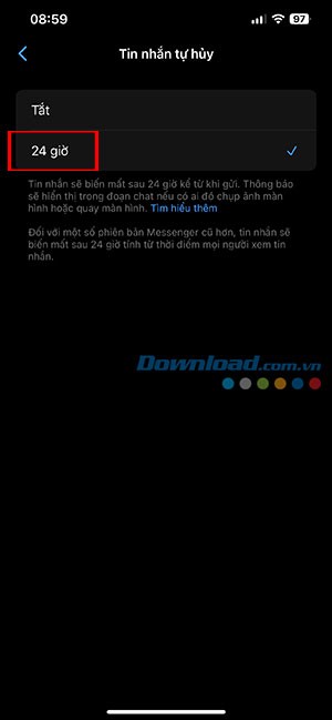 cach nhan thong bao khi ai do chup anh man hinh tren messenger 6*467390