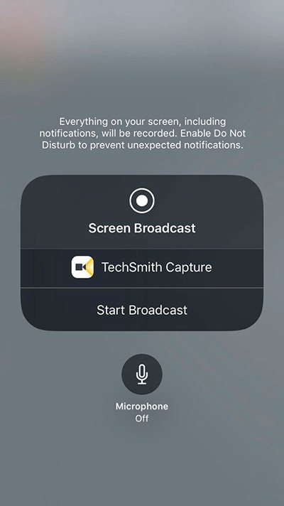 Bắt đầu Broadcast TechSmith iPhone