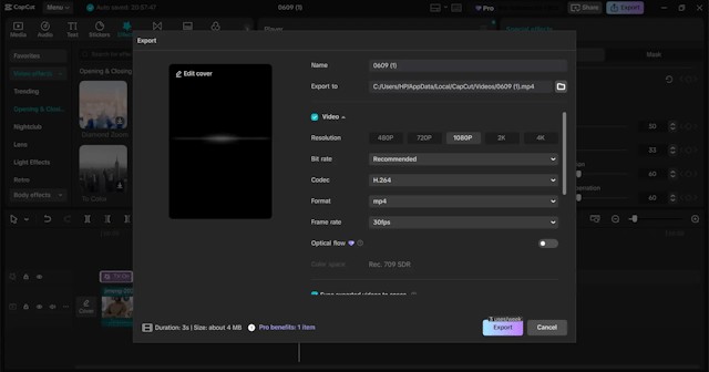 Bước 3: Xuất video