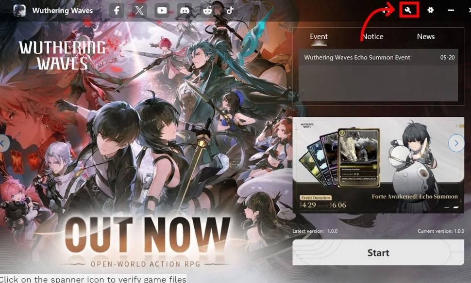 Xác minh file game Wuthering Waves