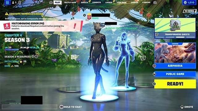 Lỗi này thường xảy ra nhất khi Fortnite gặp sự cố máy chủ