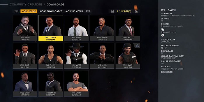 Tải xuống Will Smith và Chris Rock trong WWE 2K22 | Hướng dẫn