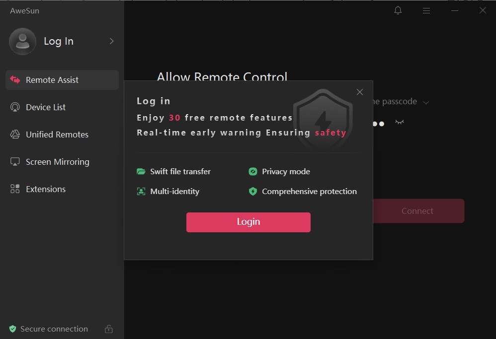 Đăng nhập AweSun