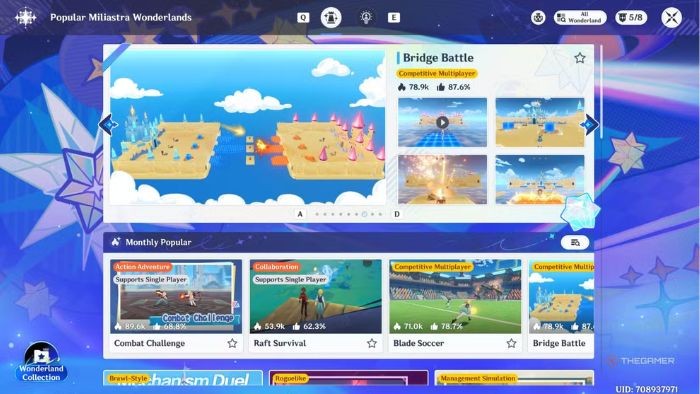 Miliastra Wonderland Genshin Impact minigame