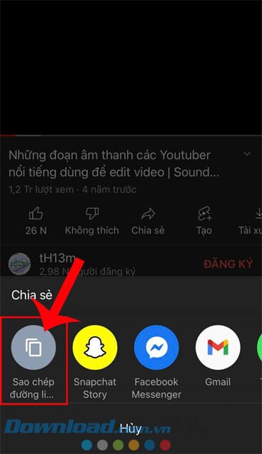 Ấn vào nút Sao chép liên kết