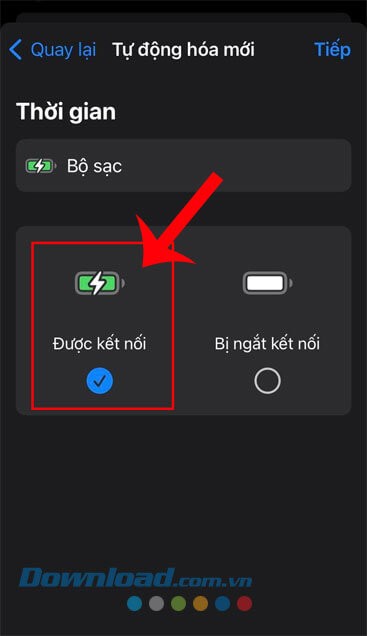 Nhấn vào mục Được kết nối
