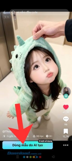 Chạm vào nút Dùng mẫu do AI tạo