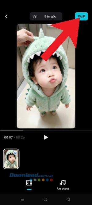 Ấn vào nút Xuất