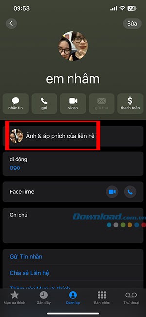 tao ap phich lien he contact poster iOS 17 2*435155
